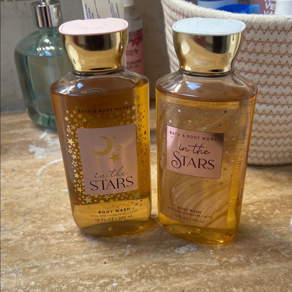 Bath & Body Works In the Stars Body Wash — Golden Amber with Pink Accents